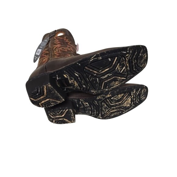 Laredo Men's 68343 Leather Square Toe Cowboy Western Boot Brown Size 9D - Picture 7 of 7